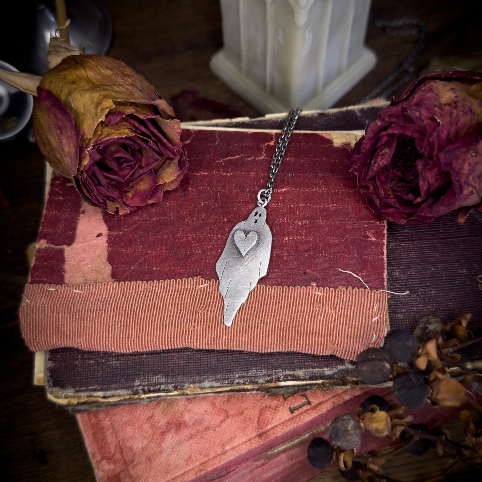 Valentines Ghost Pendant