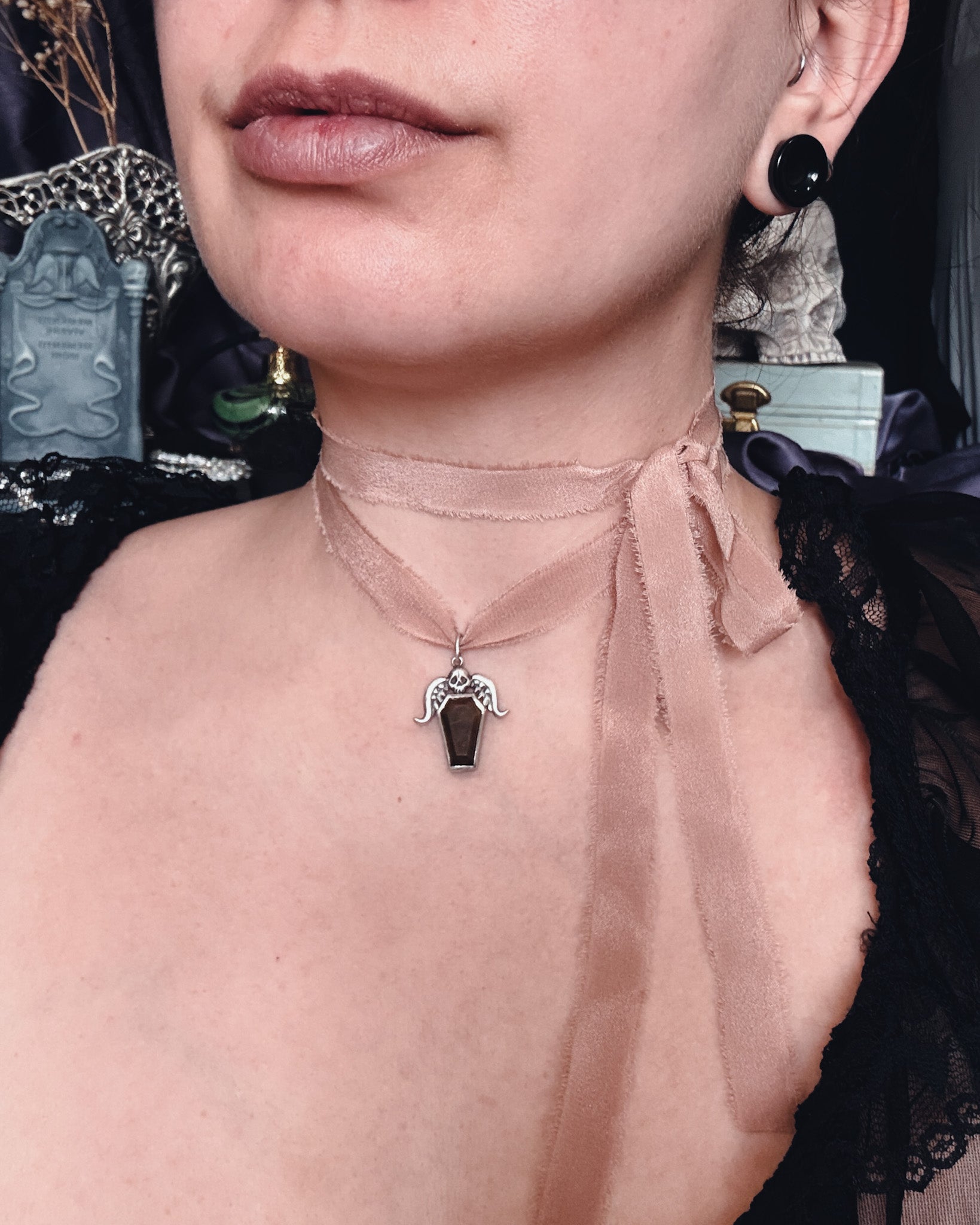 Eternal Mourning Vesuvianite Pendant LIMITED - Uneven X Olivia Faust
