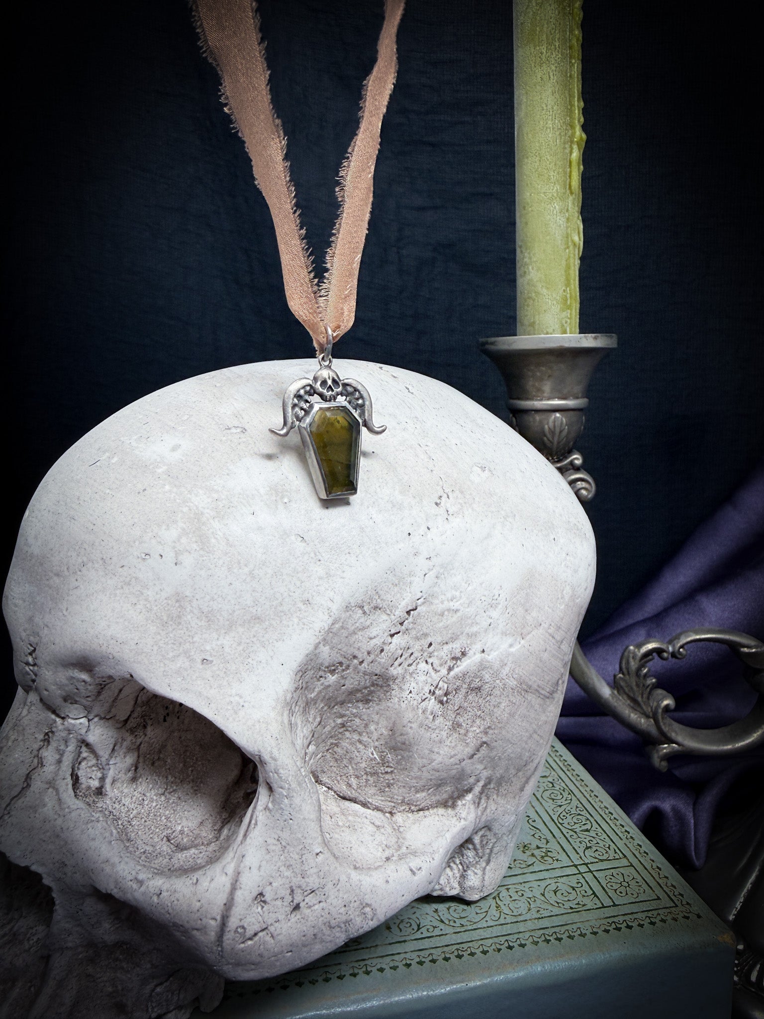 Eternal Mourning Vesuvianite Pendant LIMITED - Uneven X Olivia Faust