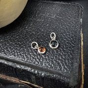 Hessonite Garnet Charm | Round Rose Cut Orange Garnet