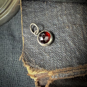 Garnet Charm | Round Rose Cut Red Garnet