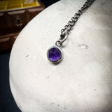 Amethyst Charm | Round Rose Cut Purple Amethyst