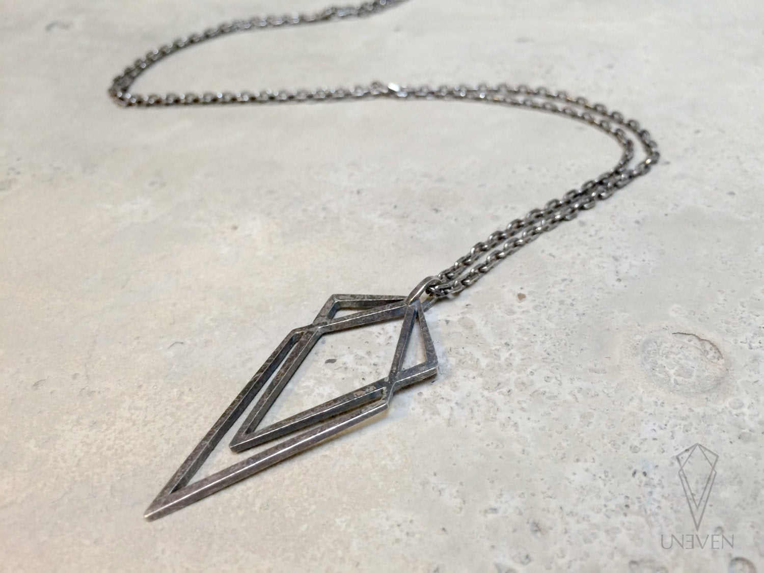 Uneven Small Signature Pendant Necklace - Ready to Ship