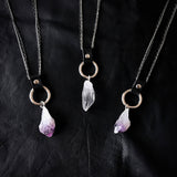 Witchy Mermaid Crystal Leather Necklace - Ready to Ship
