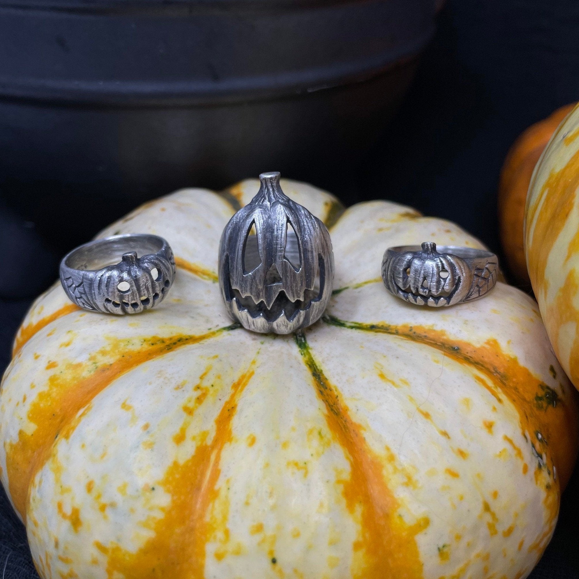 Small Spooky Jack-O Pumpkin Ring - Limited Pre-Order
