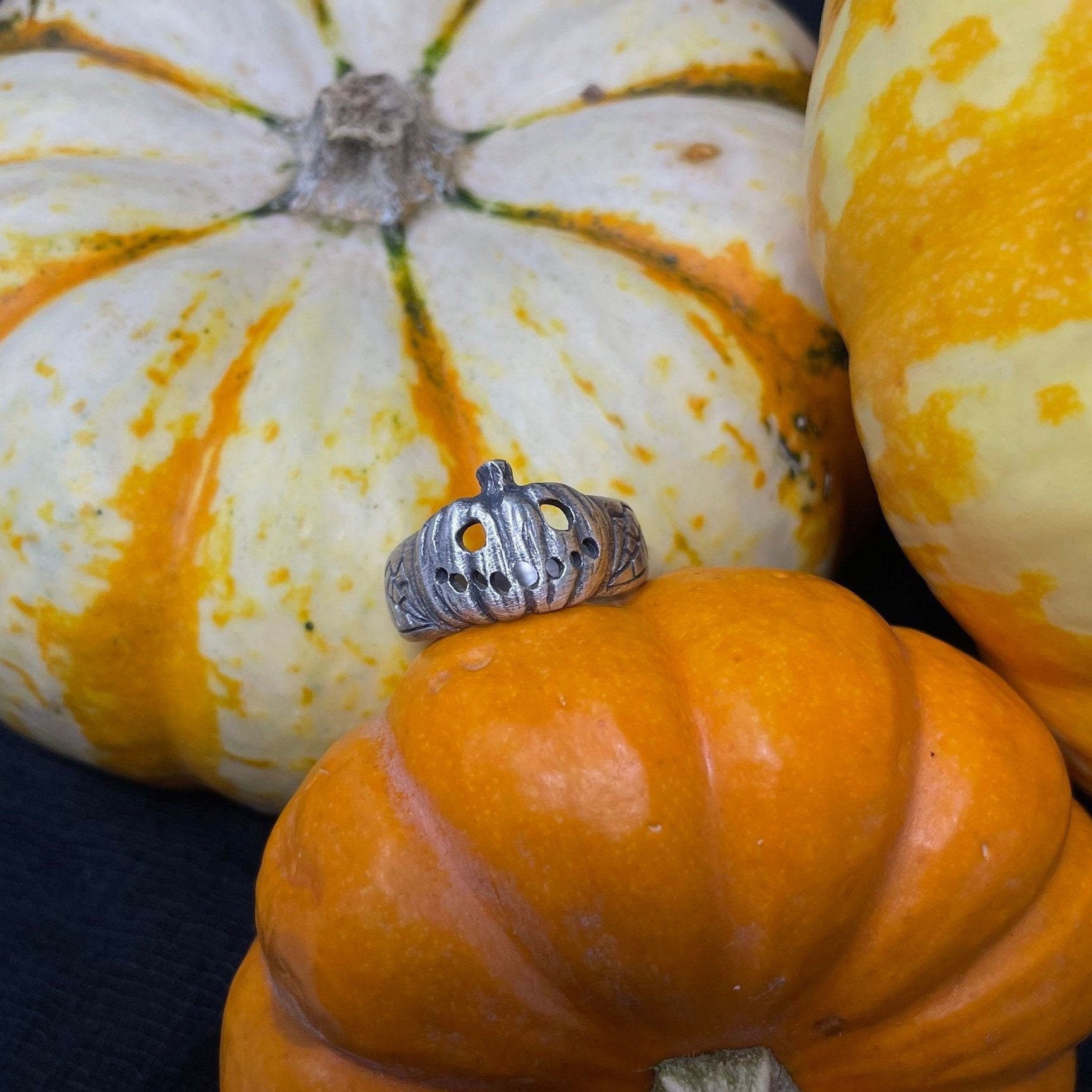 Small Spooky Jack-O Pumpkin Ring - Limited Pre-Order