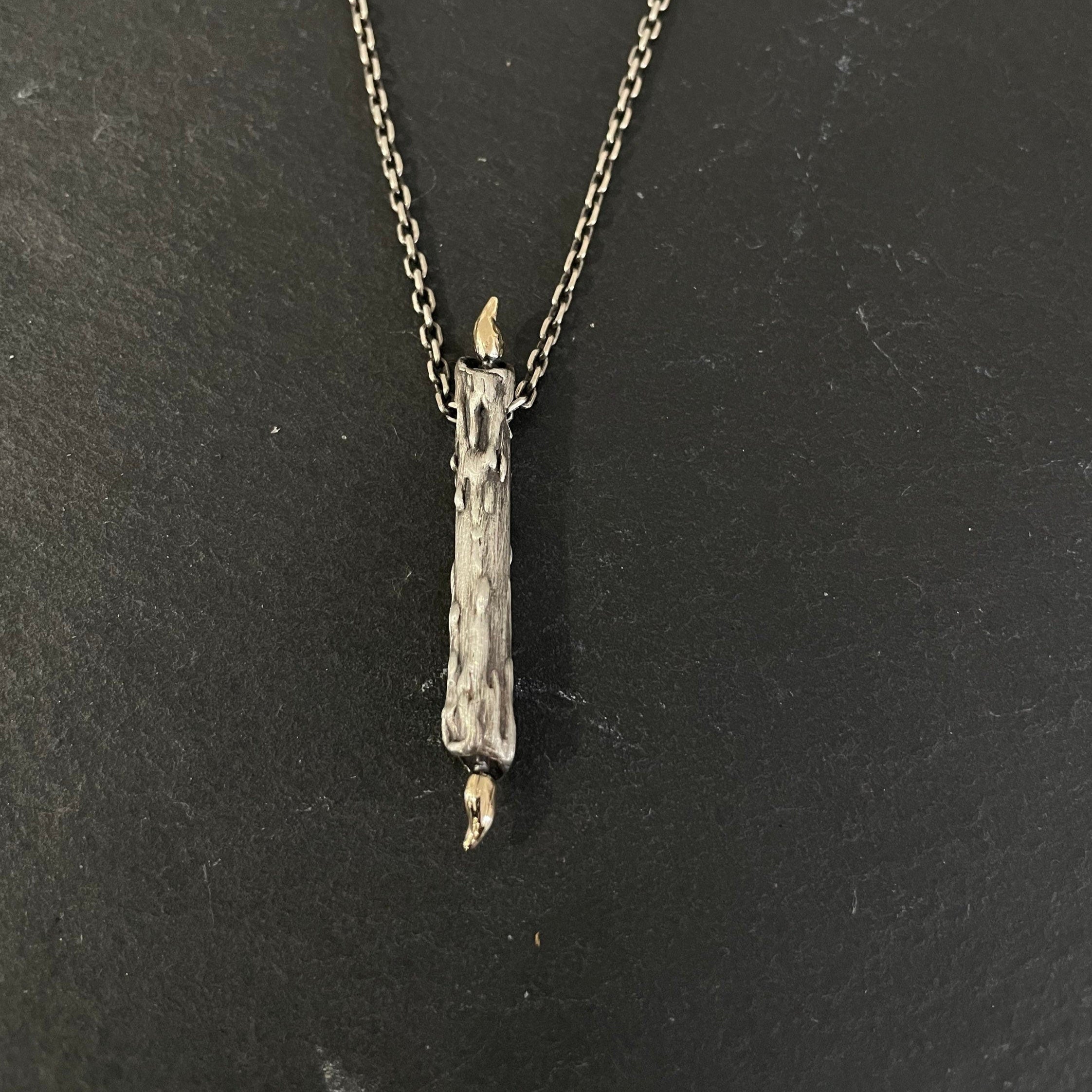 Midnight Society Pendant - Burning at Both ends Candle Necklace - ready to ship