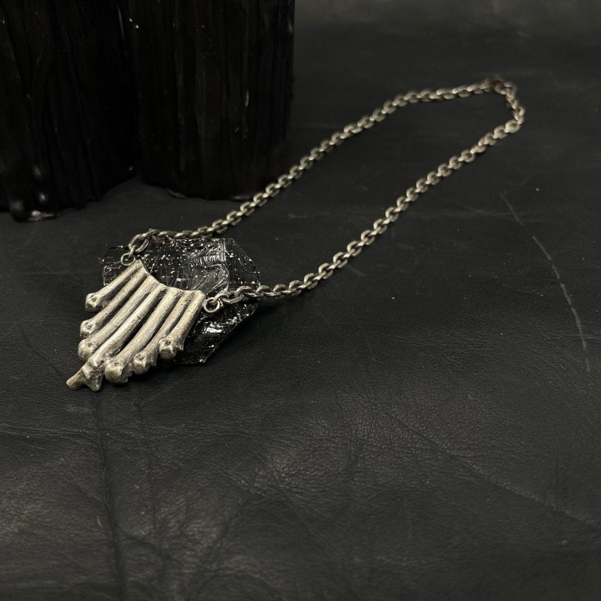 Bones Crown Chunky silver necklace - Ready to Ship