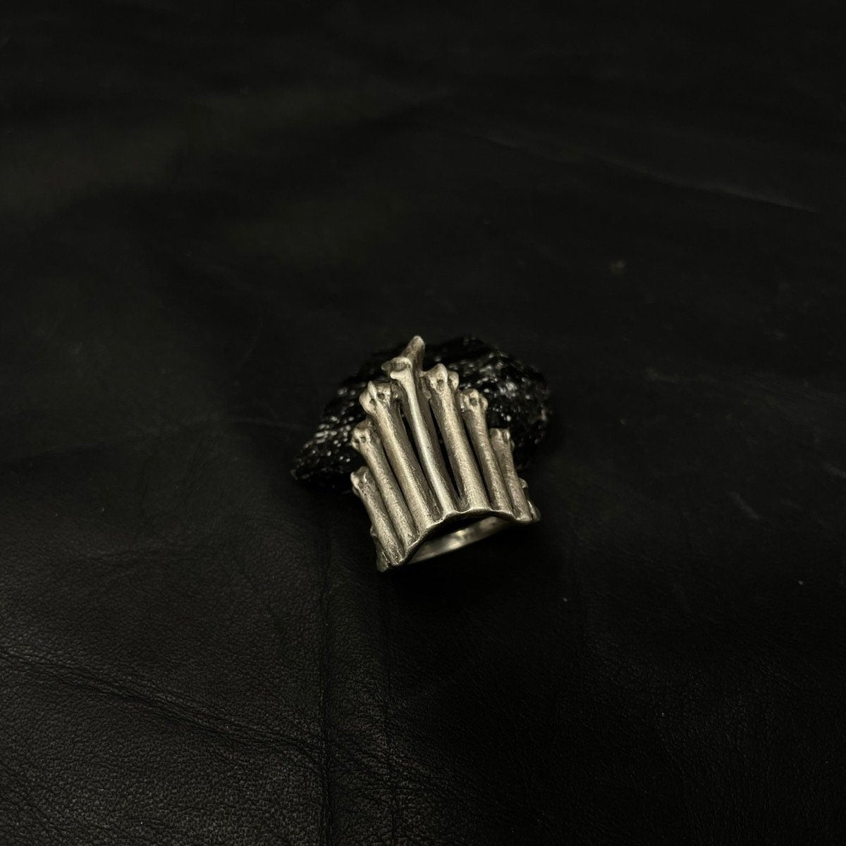 Bones Crown Silver Ring