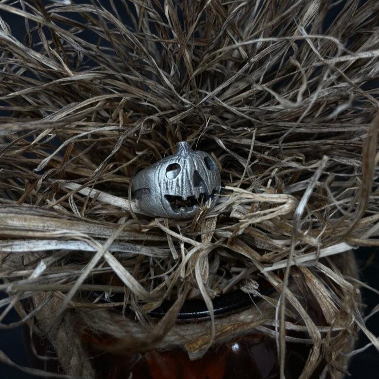 Halloween Jack-O Pumpkin Silver Ring - Ready to Ship